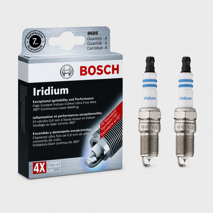 Bosch 9605 Double Iridium – شمع پایه کوتاه خودرو