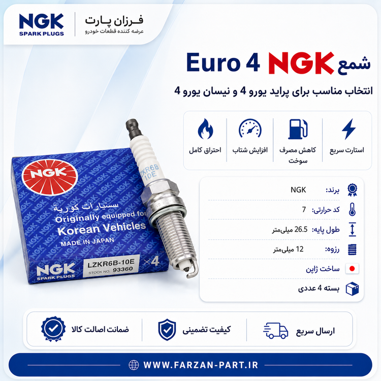 شمع تک پلاتین NGK Euro 4
