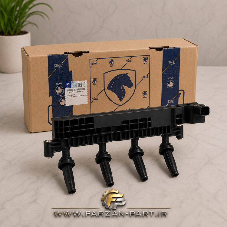 کویل دوبل یکپارچه با محافظ شمع موتور 206 تیپ 3 ایساکو کد 1530104098