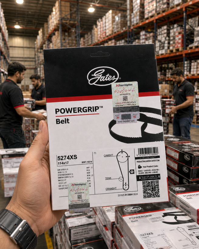 تسمه تایم گیتس POWERGRIP (پژو 405-پارس-XU7-سمند) با لیبل اصالت هرینگتون اصلی