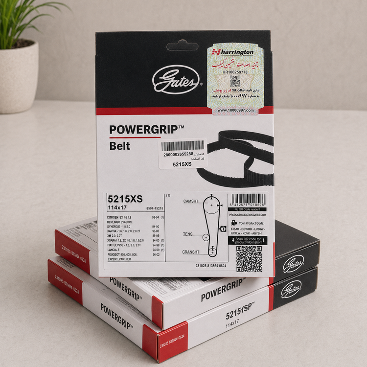 تسمه تایم گیتس POWERGRIP (پژو 405-پارس-XU7-سمند) با لیبل اصالت هرینگتون اصلی