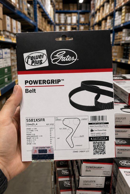 تسمه تایم گیتس PowerGrip Power Plus مناسب موتور (206-207-SLX-TU5) با لیبل اصالت هرینگتون