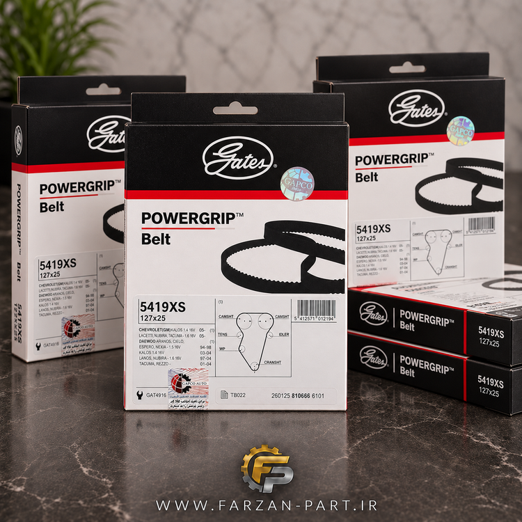 تسمه تایم گیتس PowerGrip 127 دندانه مناسب سمند، سورن و دنا EF7 | لیبل اصالت GAPCO