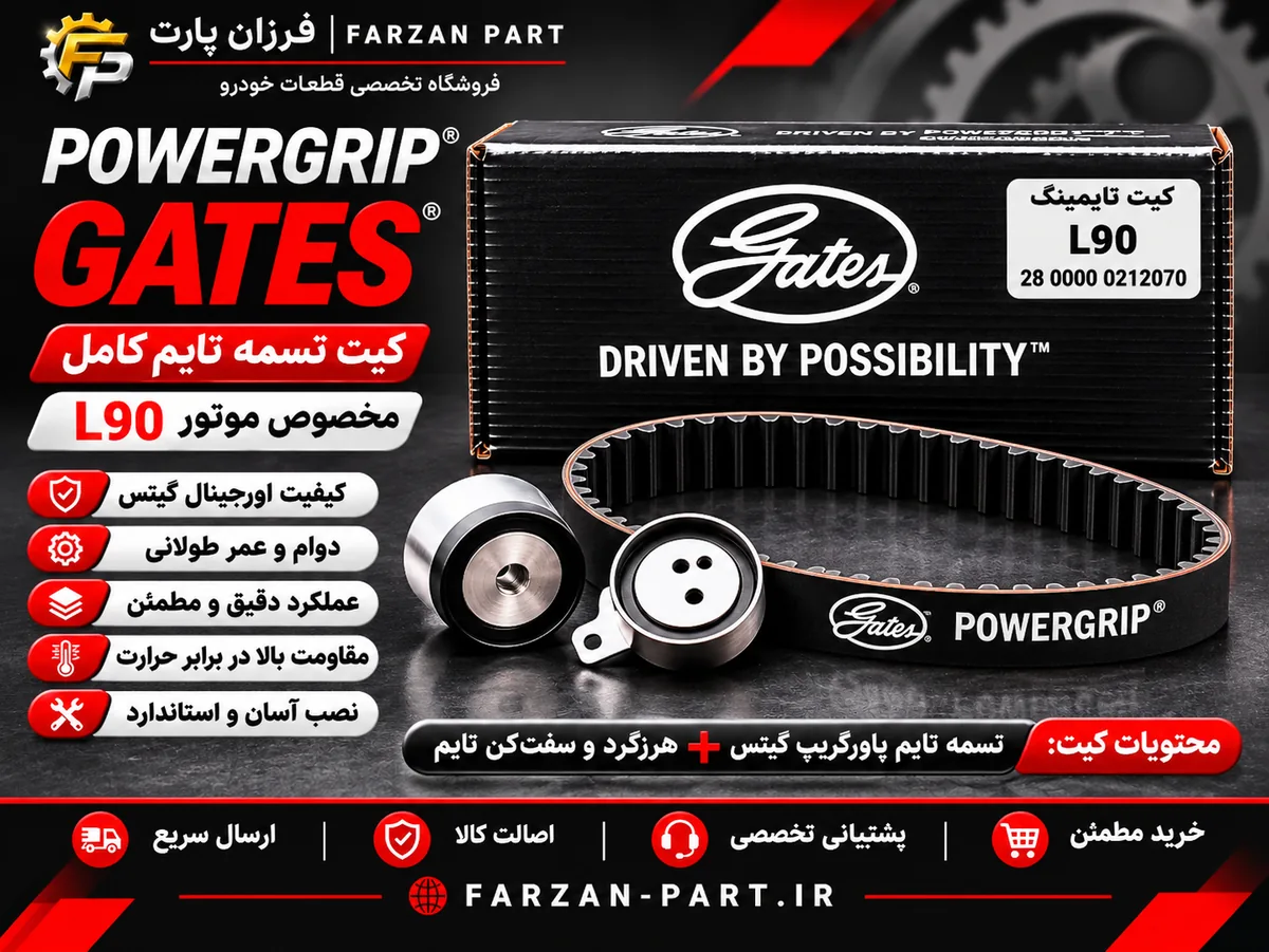 کیت تسمه تایم اصلی گیتس پاورگریپ (Gates PowerGrip) مناسب تندر ۹۰ (L90)، ساندرو، استپ‌وی و مگان ۱۶۰۰ موتور K4M